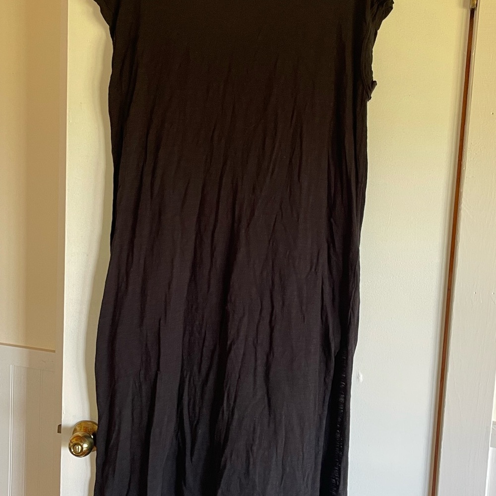 Natural Life black maxi casual dress with slits on side.